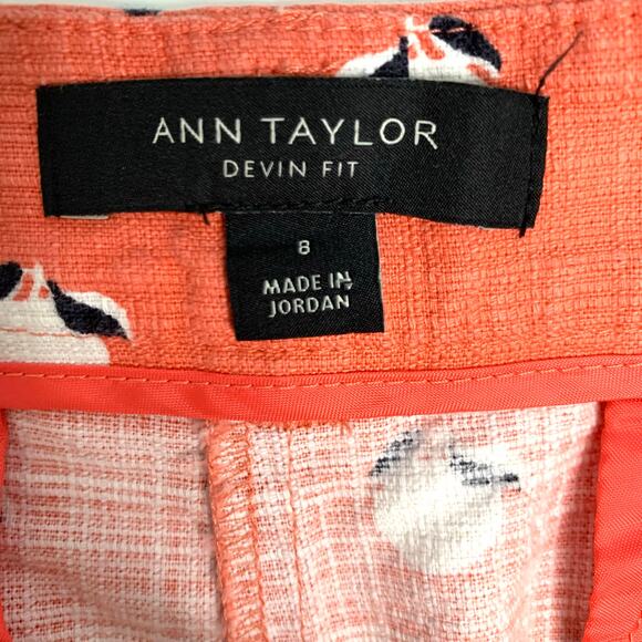 Ann Taylor Peach Print Devin Fit Shorts Size 8 - Picture 5 of 6